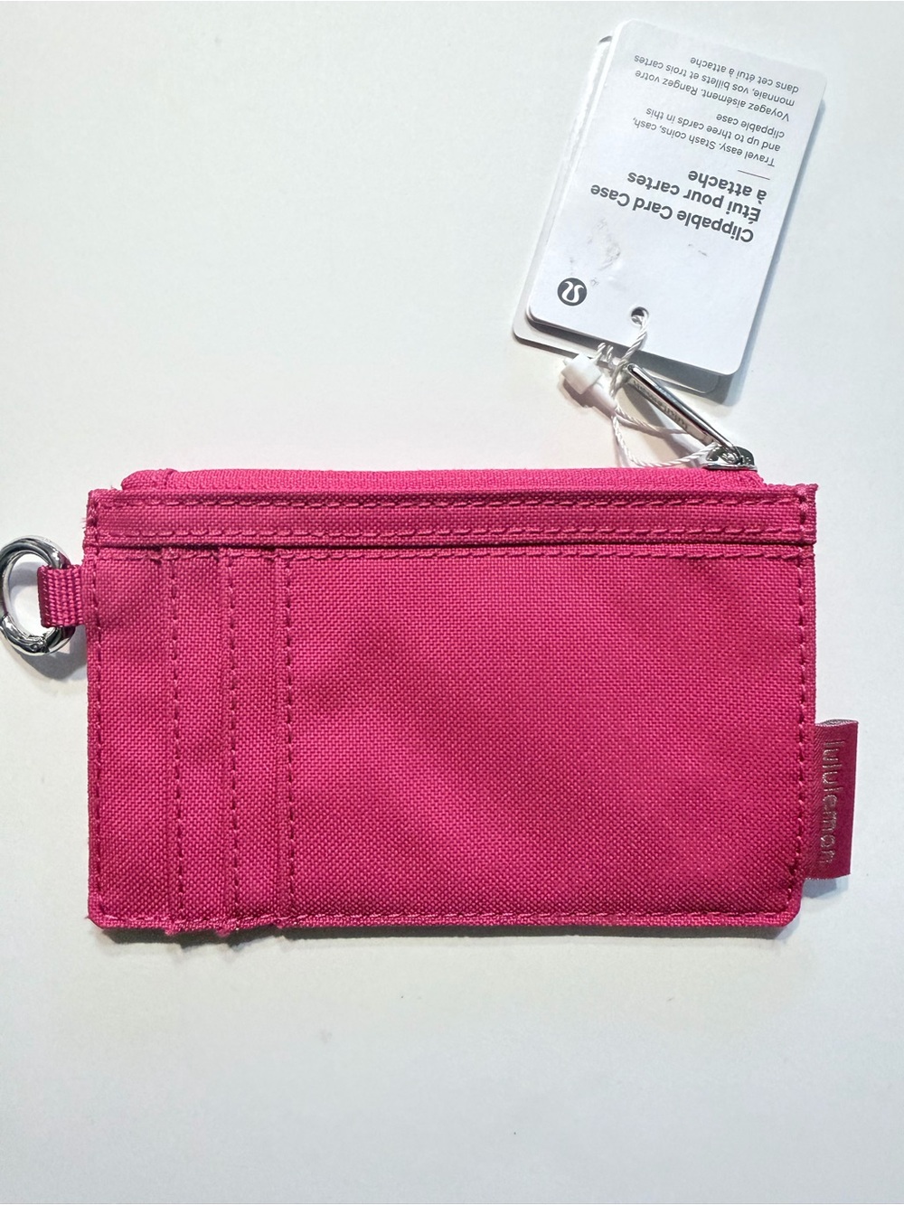 Lululemon Clippable Card Case Calypso Pink & Silver New - Picture 2 of 9